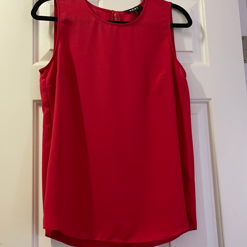 Red DKNY work blouse